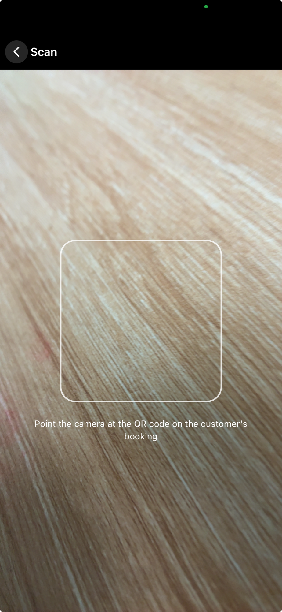 Scanning a customer QR