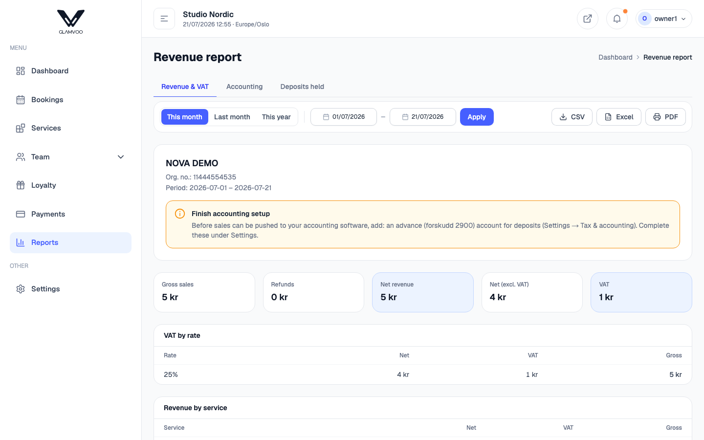 Revenue reports